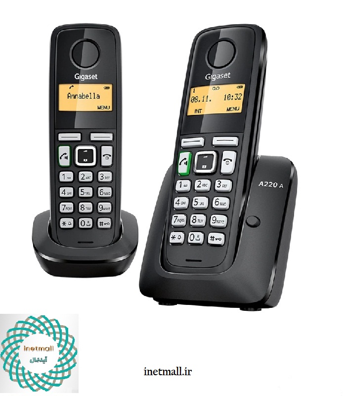 تلفن بی سیم منشی دار گیگاست مدل A220A Duo مشکی